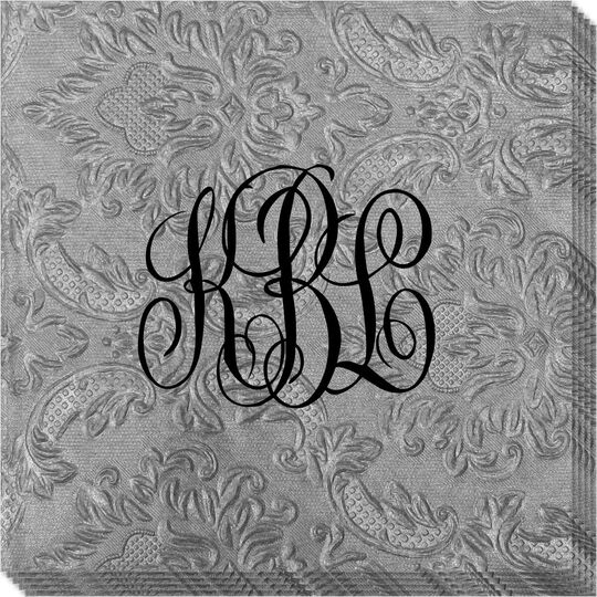 Interlocking Script Monogram Carte Embossed Napkins